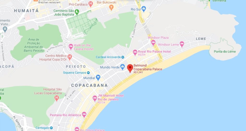 Copacabana Palace Location